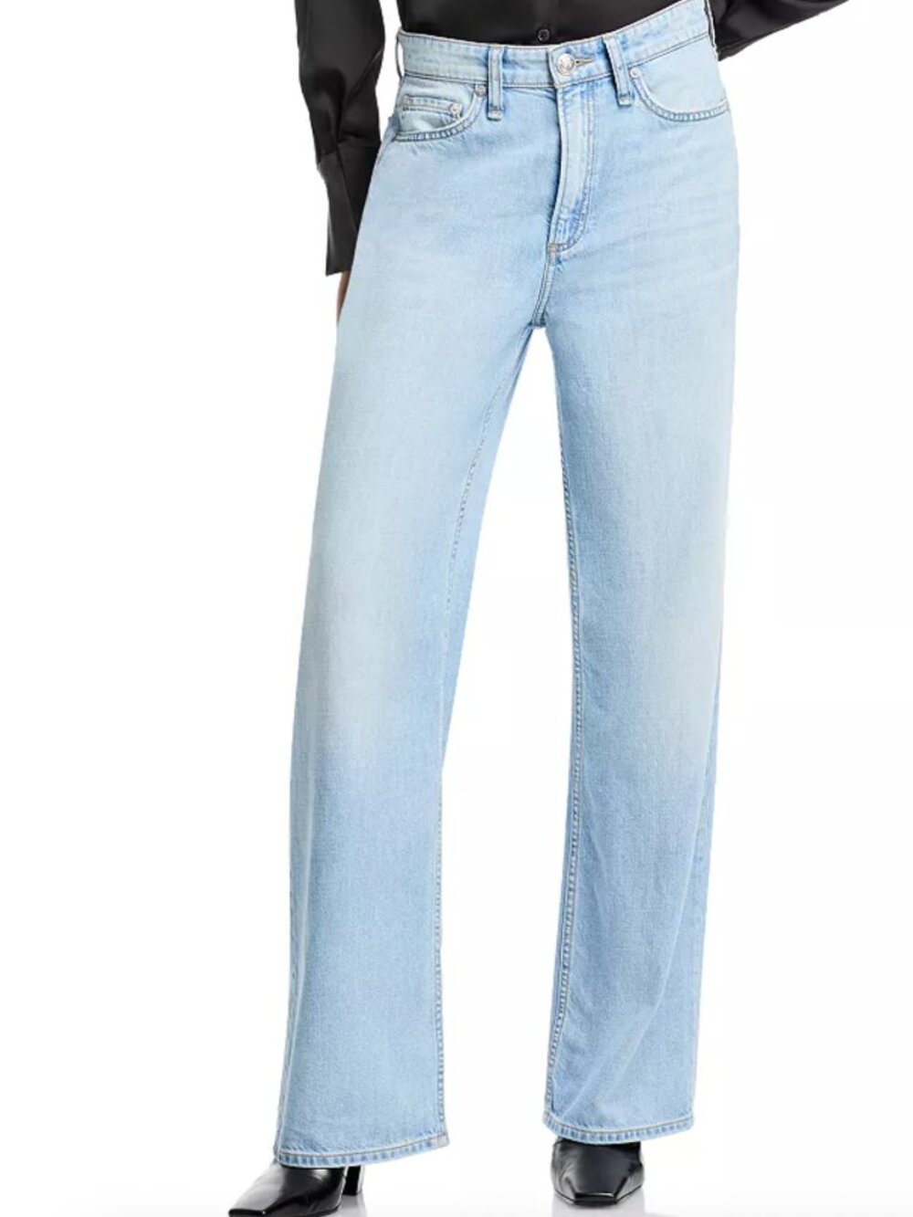Rag & Bone Logan Mid-Rise Featherweight Straight-Leg Jeans size 28